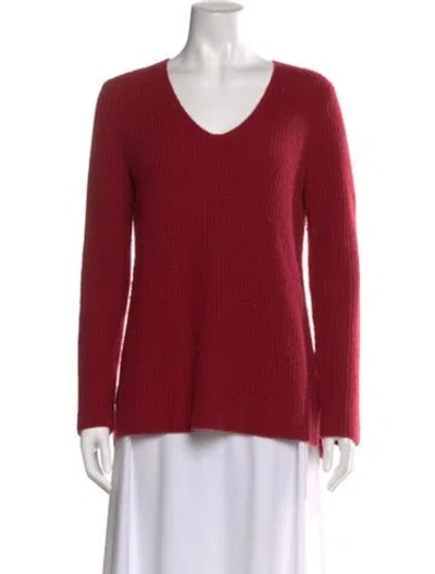 Pre-owned Vince Cashmere V-neck Sweater In Red