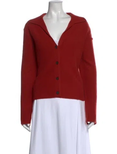 Pre-owned Vince Cashmere V-neck Sweater In Red