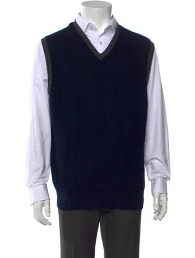 Pre-owned Vince Cashmere V-neck Sweater Vest In Blue