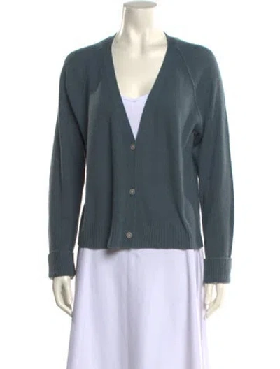 Pre-owned Vince Cashmere V-neck Sweater W/ Tags In Blue