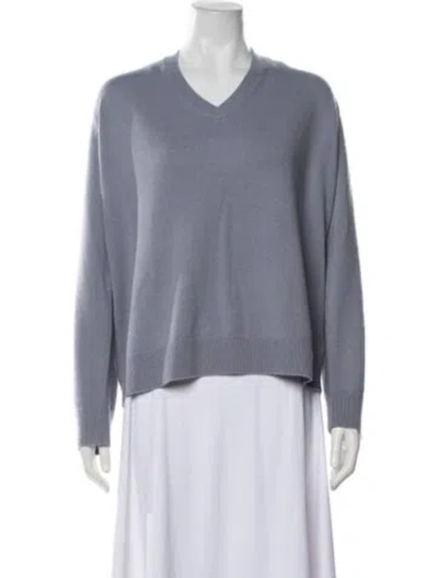 Pre-owned Vince Cashmere V-neck Sweater W/ Tags In Blue