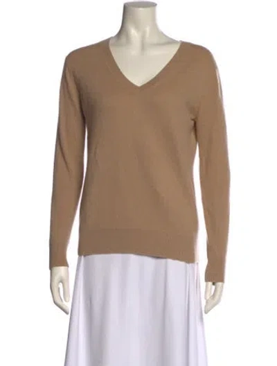 Pre-owned Vince Cashmere V-neck Sweater W/ Tags In Brown