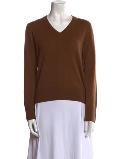 Pre-owned Vince Cashmere V-neck Sweater W/ Tags In Brown