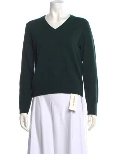 Pre-owned Vince Cashmere V-neck Sweater W/ Tags In Green