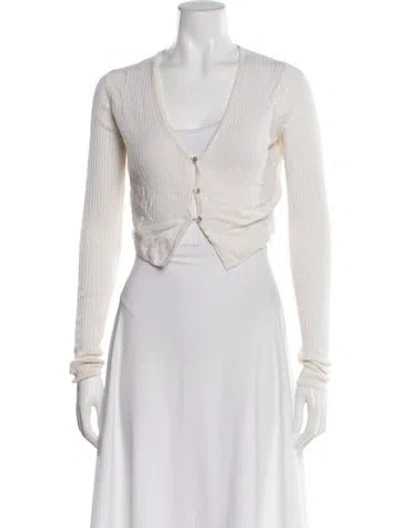 Pre-owned Vince Cashmere V-neck Sweater W/ Tags In White