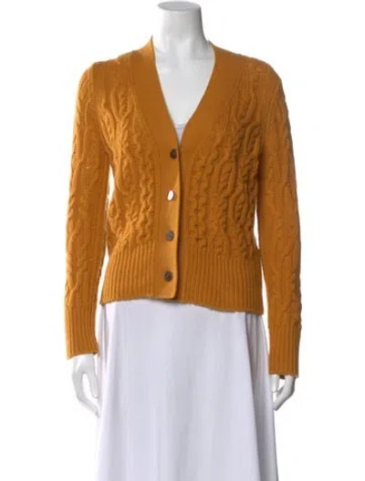 Pre-owned Vince Cashmere V-neck Sweater In Yellow