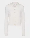 Vince Cashmere-wool Polo Cardigan In White