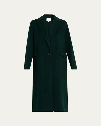 Vince Cashmere-wool Single-breasted Coat In Green