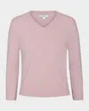 Vince Cashmere-wool V-neck Sweater In Pink