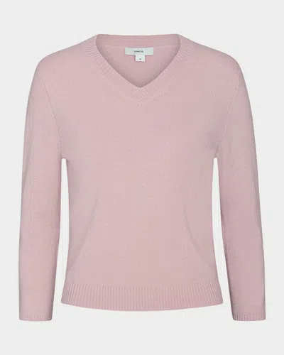 Vince Cashmere-wool V-neck Sweater In Pink