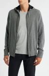 Vince Cashmere Zip Hoodie Sweater In Gray
