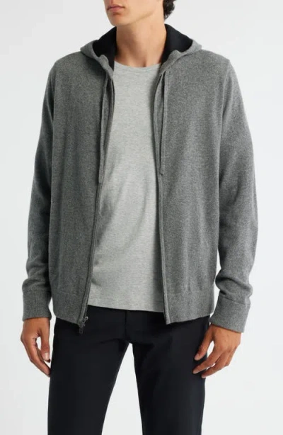 Vince Cashmere Zip Hoodie Sweater In Gray
