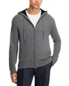 Vince Cashmere Zipper Hoodie In Gray
