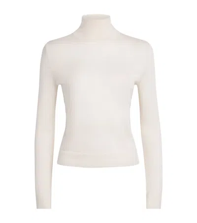 Vince Cashmere-silk Rollneck Sweater In Ivory
