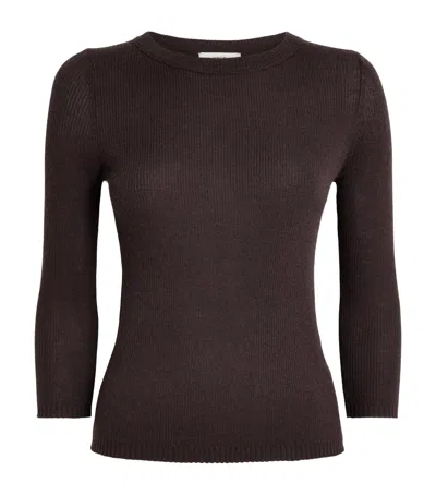 Vince Cashmere-silk Sweater In Brown