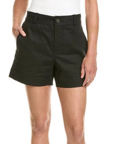 Vince Casual Linen-blend Short In Soft Black
