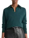 Shop Vince Casual V-neck Top In Juniper In Grey