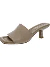 Vince Ceil Leather Slide Heel Sandals In Grey