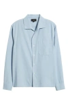 Vince Chambray Long Sleeve Shirt In Blue
