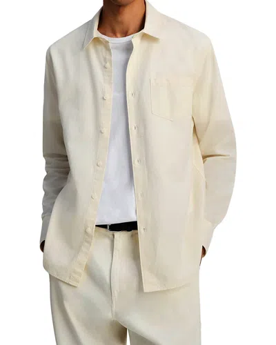 Vince Chambray Long Sleeve Shirt In White