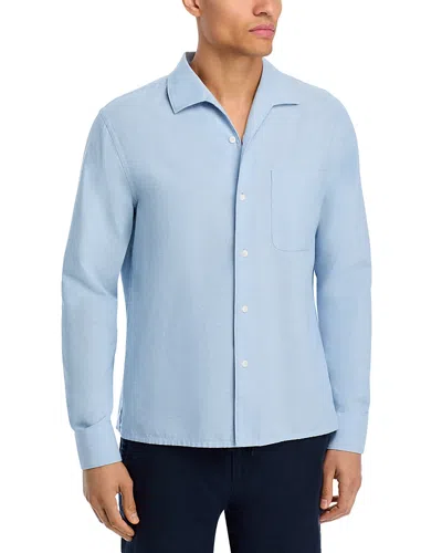 Vince Chambray Long Sleeve Shirt In Blue