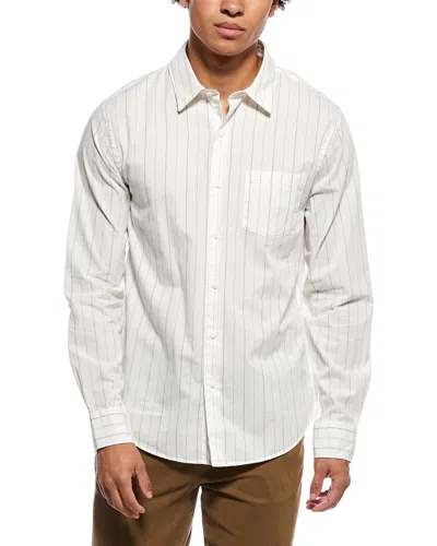 Vince Chatsworth Stripe French Placket Shirt In White