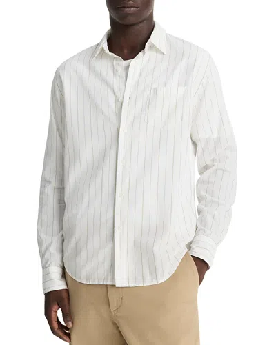 Vince Chatsworth Striped Button Shirt In White
