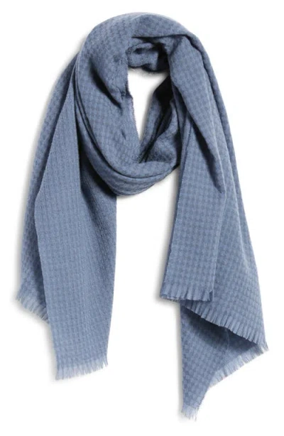Vince Check Cashmere & Wool Scarf In Blue