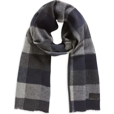 Vince Check Double Face Wool & Cashmere Scarf In Black