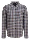Vince Long Sleeve Plaid Shirt With Button-down Collar In Blue