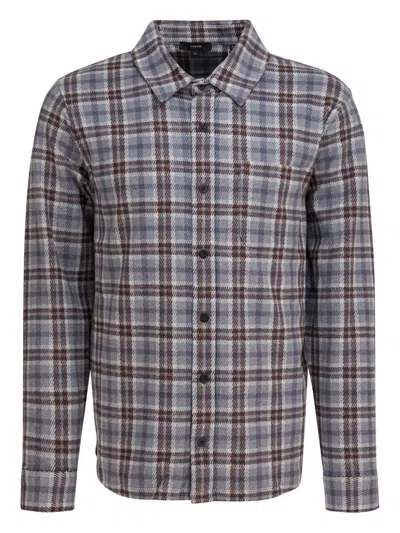 VINCE CHECK-POCKET SHIRT
