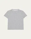 Vince Check Short-sleeve Crewneck Top In White