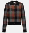 Vince Cashmere Plaid Button-front Sweater In Multi