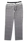 Vince Checked Drawstring Pants In Black Silk In Black