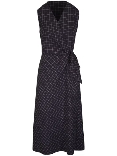 Vince Checked Dress In Black