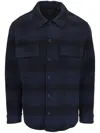 Vince Wool & Nylon Splittable Plaid Shirt Jacket In Blue