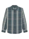 Vince Lorimer Plaid French Placket Shirt In Blue