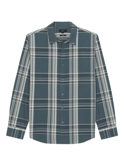VINCE CHECKED LONG-SLEEVE SHIRT