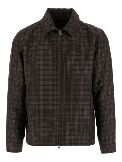 VINCE CHECKED SHIRT JACKET