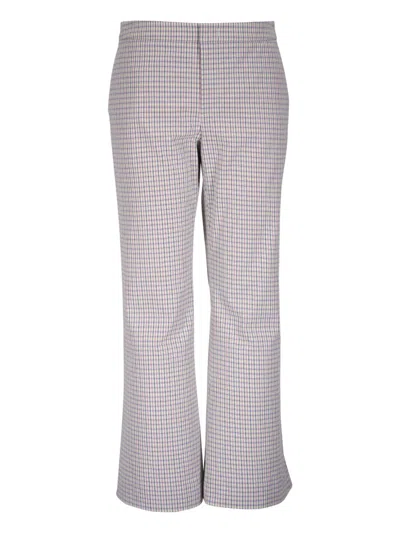 Vince Checked Trousers In Gray