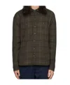 Vince Khaki Check Shirt Jacket In Black