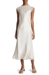 VINCE CHIFFON & HAMMERED SATIN SLIPDRESS