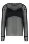 Vince Chiffon Blouse In Black