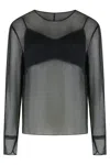 Vince Chiffon Blouse In Black