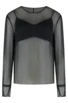 Vince Chiffon Blouse In Blk Black