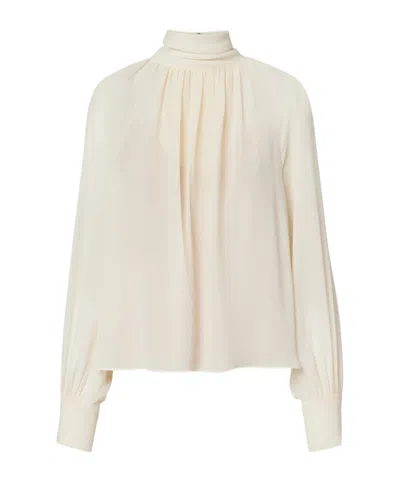 Vince Chiffon Blouse In Neutral