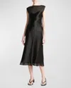 Vince Chiffon Layered Slip Dress In Black