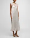Vince Chiffon Layered Slip Dress In Champagne