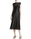 Vince Chiffon Layered Slip Dress In Black