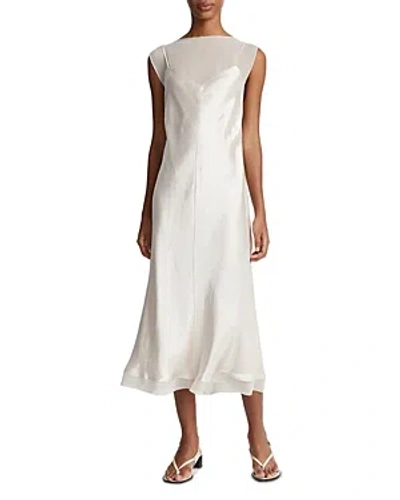 Vince Chiffon Layered Slip Dress In Beige